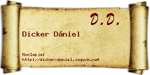 Dicker Dániel névjegykártya